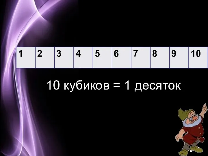 110 кубиков = 1 десяток