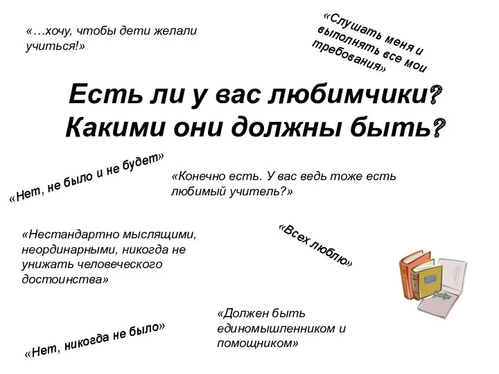 Есть ли у вас любимчики? Какими они должны быть? «…хочу,