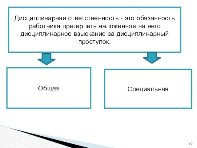 Дисциплинарная ответственность - это обязанность работника претерпеть наложенное на него