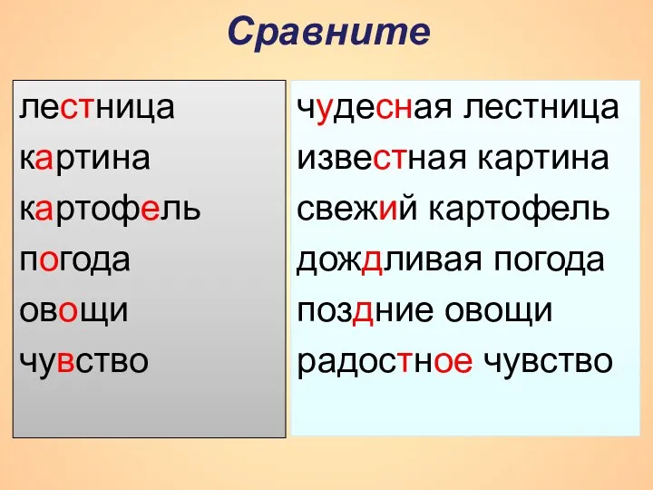 Сравните лестница картина картофель погода овощи чувство чудесная лестница известная