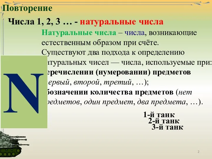 Повторение Числа 1, 2, 3 … - натуральные числа Натуральные