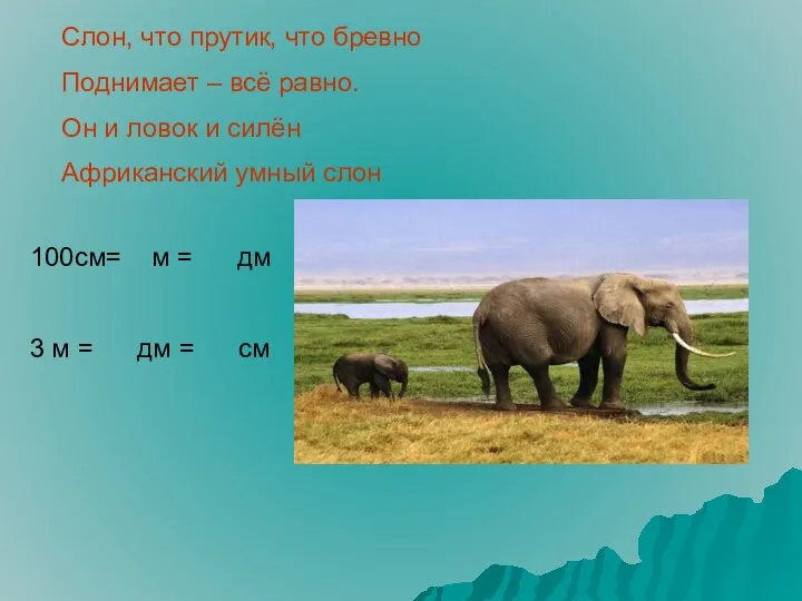 Слон, что прутик, что бревно Поднимает – всё равно. Он