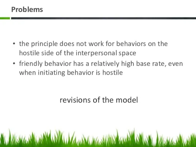 Problems the principle does not work for behaviors on the