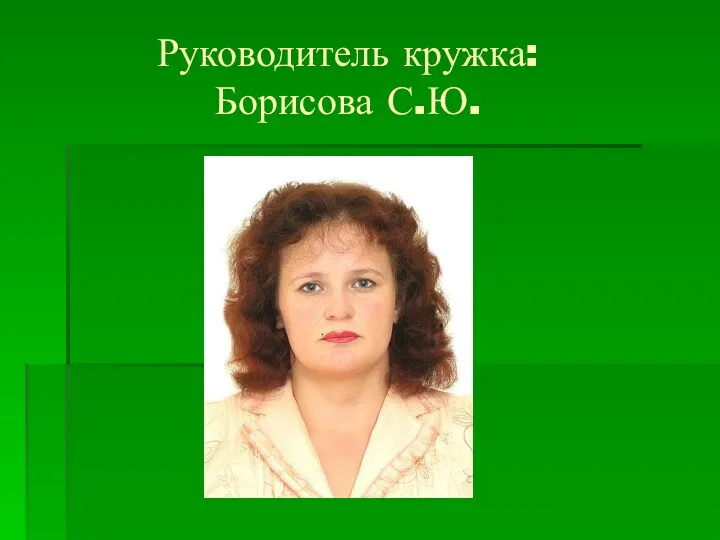 Руководитель кружка: Борисова С.Ю.