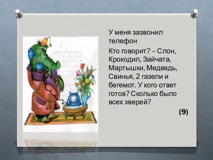 У меня зазвонил телефон Кто говорит? – Слон, Крокодил, Зайчата,