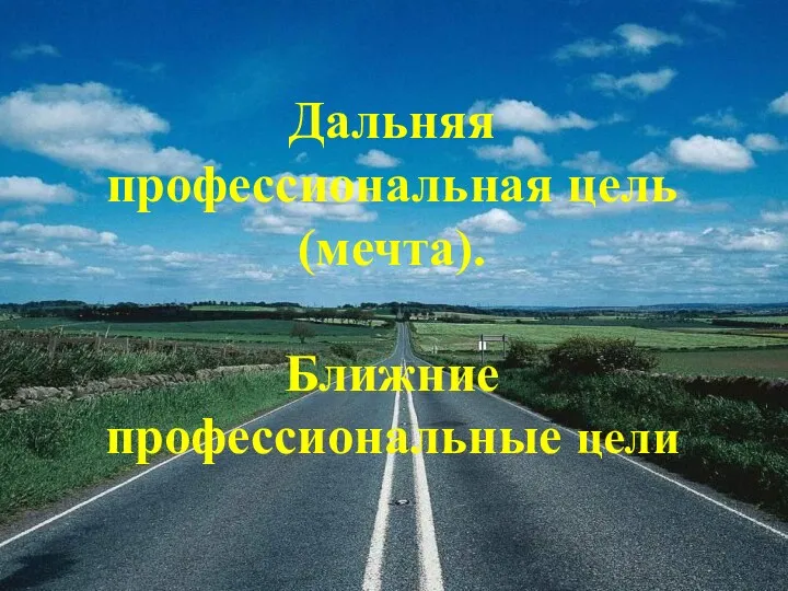 Дальняя профессиональная цель (мечта). Ближние профессиональные цели