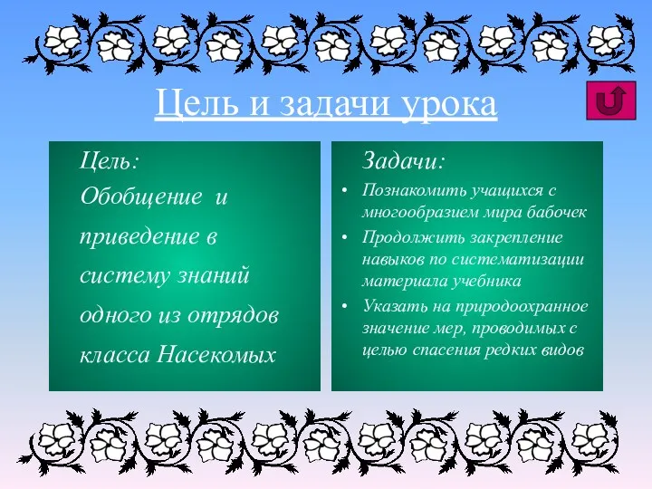 Цель и задачи урока Цель: Обобщение и приведение в систему