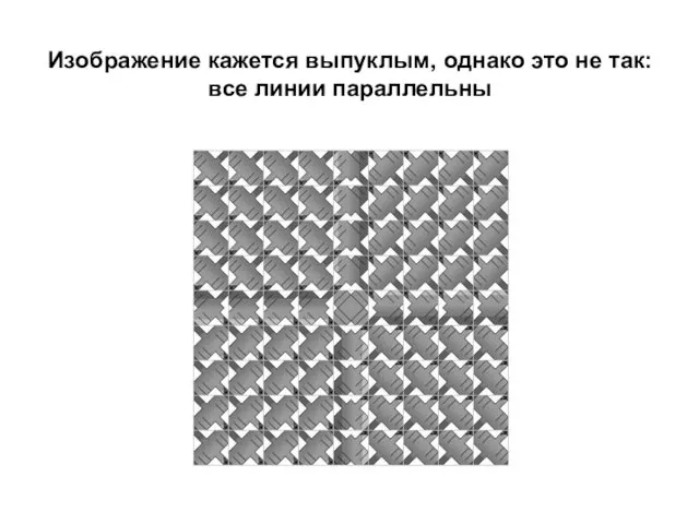 Изображение кажется выпуклым, однако это не так: все линии параллельны