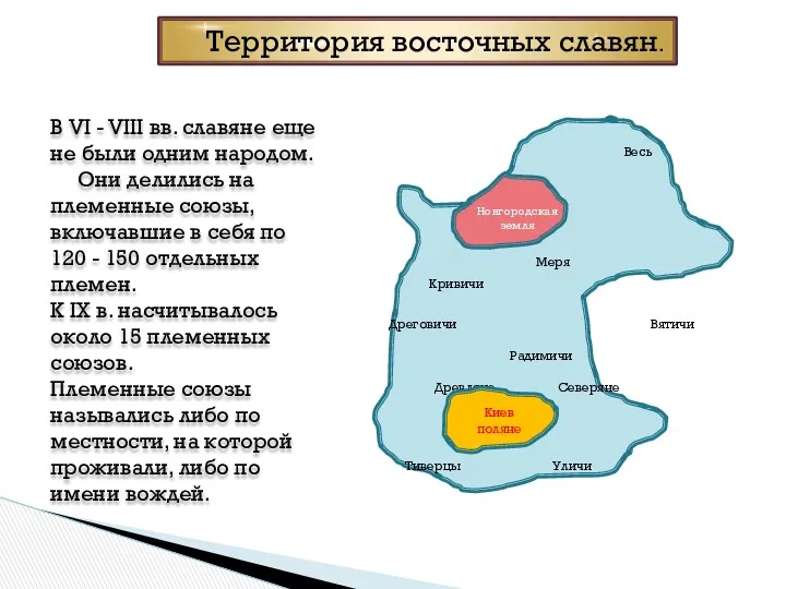 В VI - VIII вв. славяне еще не были одним народом. Они делились