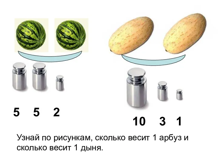 5 5 2 10 3 1 Узнай по рисункам, сколько