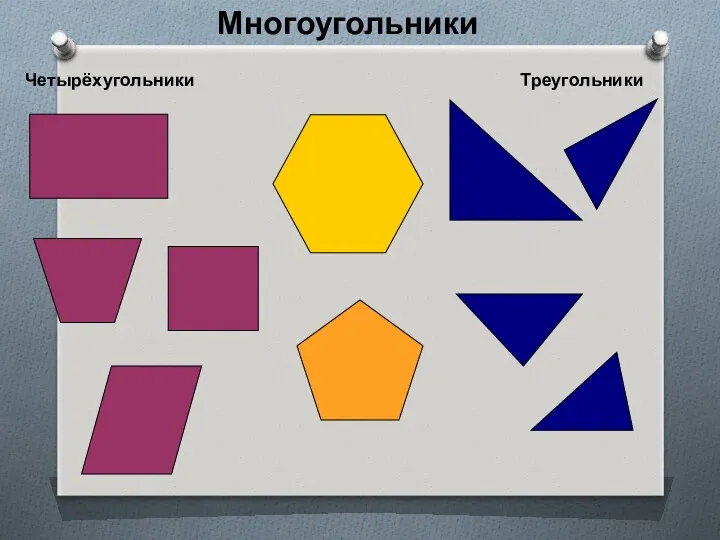 Многоугольники Четырёхугольники Треугольники