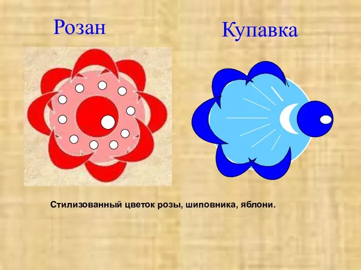 Розан Купавка Стилизованный цветок розы, шиповника, яблони.