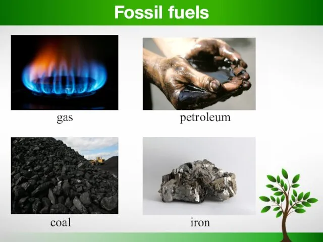 Fossil fuels gas petroleum coal iron