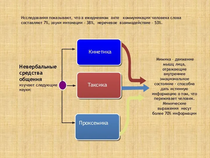 Исследования показывают, что в ежедневном акте коммуникации человека слова составляют