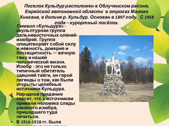 Поселок Кульдур расположен в Облученском районе, Еврейской автономной области в