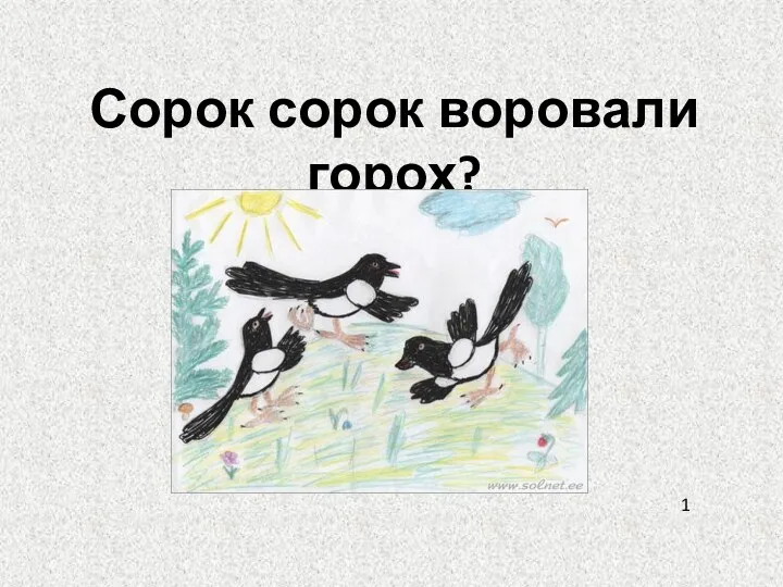 Сорок сорок воровали горох? 1