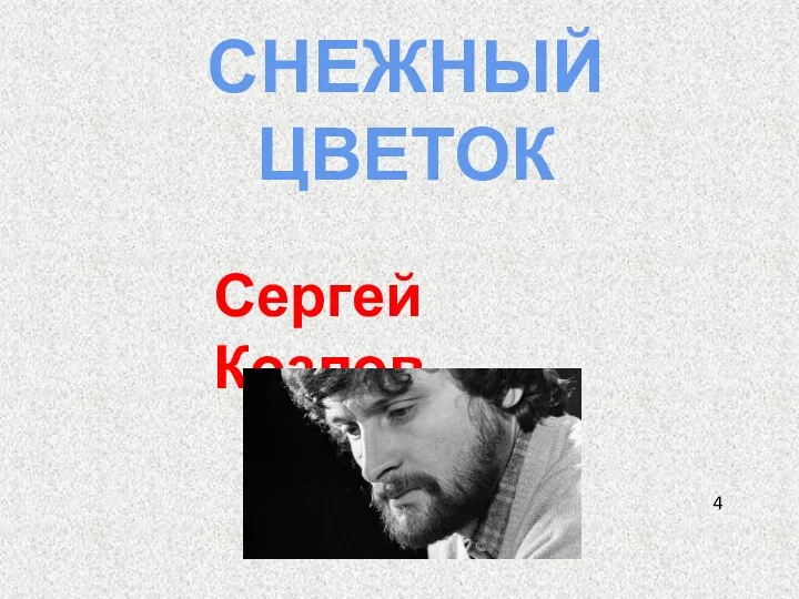 СНЕЖНЫЙ ЦВЕТОК 4 Сергей Козлов