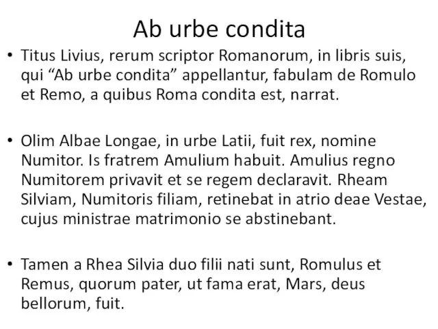 Ab urbe condita Titus Livius, rerum scriptor Romanorum, in libris