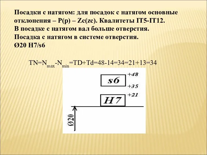 Посадки с натягом: для посадок с натягом основные отклонения –