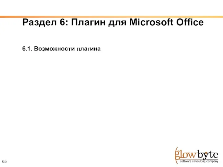 65 Раздел 6: Плагин для Microsoft Office 6.1. Возможности плагина
