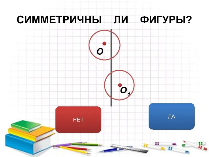 СИММЕТРИЧНЫ ЛИ ФИГУРЫ? ДА НЕТ О О1