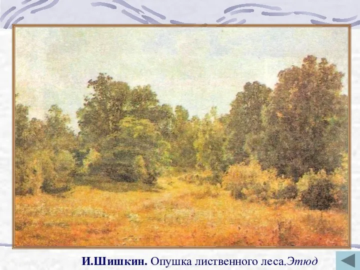 И.Шишкин. Опушка лиственного леса.Этюд