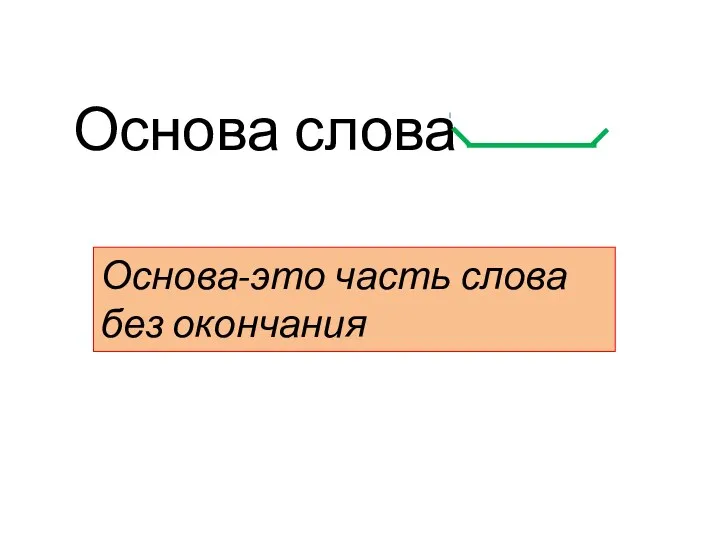 Основа слова Основа-это часть слова без окончания