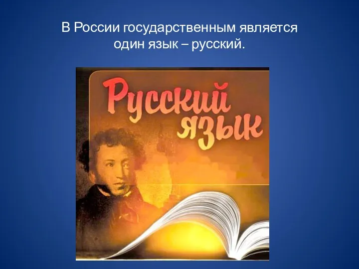 В России государственным является один язык – русский.