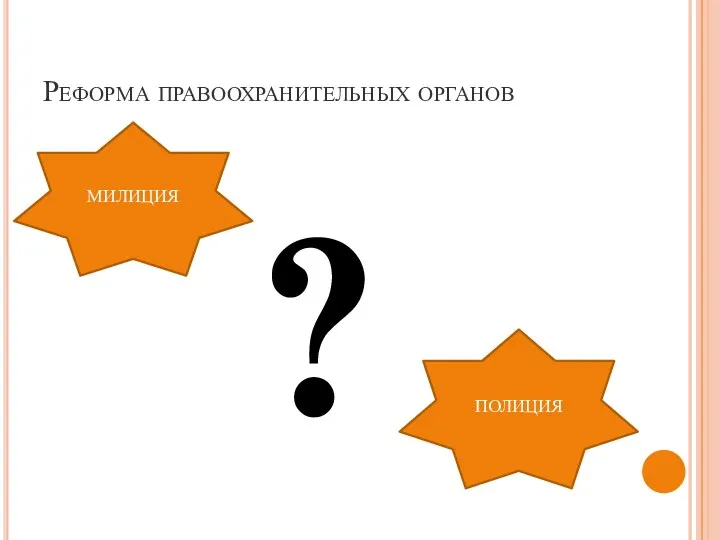 Реформа правоохранительных органов МИЛИЦИЯ ПОЛИЦИЯ ?