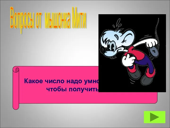 Какое число надо умножить на 3, чтобы получить 24? Вопросы от мышонка Мити