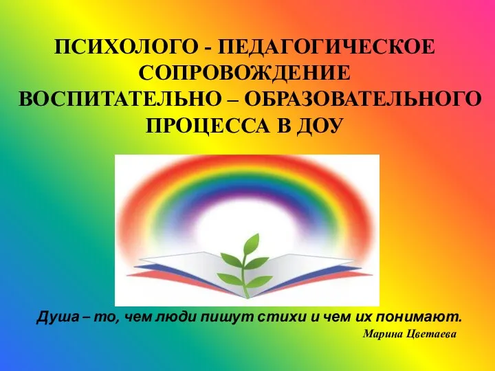 Психолого - педагогическое сопровождение воспитательно - образовательного процесса в ДОУ