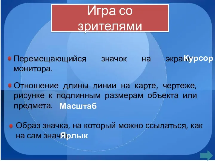 Игра со зрителями Перемещающийся значок на экране монитора. Курсор Отношение