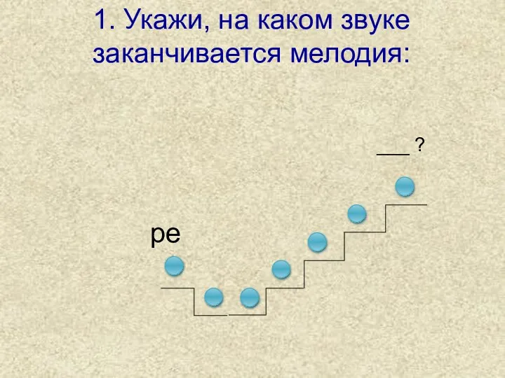 ре ___ ? 1. Укажи, на каком звуке заканчивается мелодия: