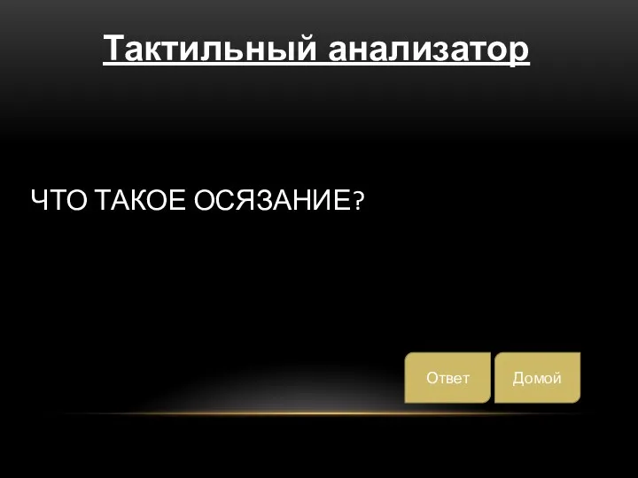 Что такое осязание? Тактильный анализатор Домой Ответ