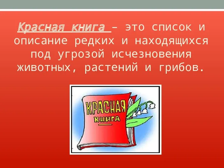 Красная книга – это список и описание редких и находящихся