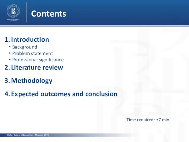 Higher School of Economics , Moscow, 2018 Contents photo photo