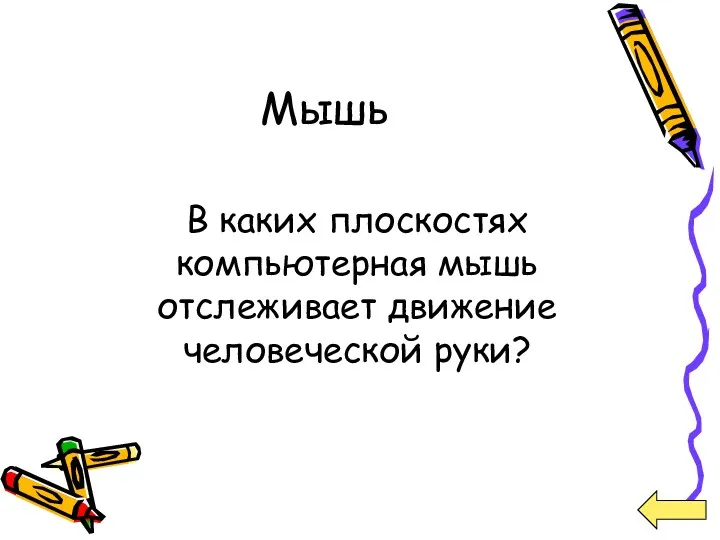 Мышь В каких плоскостях компьютерная мышь отслеживает движение человеческой руки?