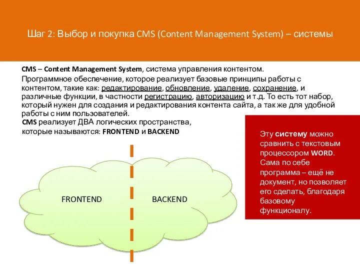 Шаг 2: Выбор и покупка CMS (Content Management System) –