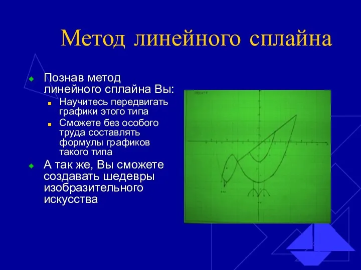 Метод линейного сплайна Познав метод линейного сплайна Вы: Научитесь передвигать