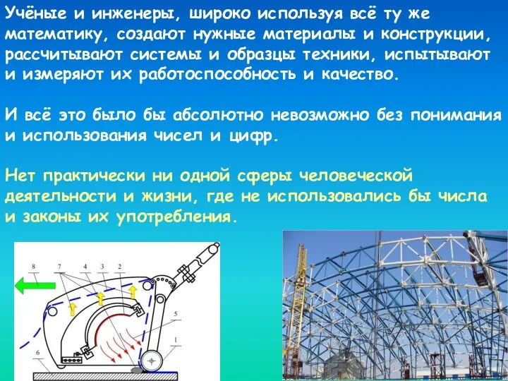 Учёные и инженеры, широко используя всё ту же математику, создают