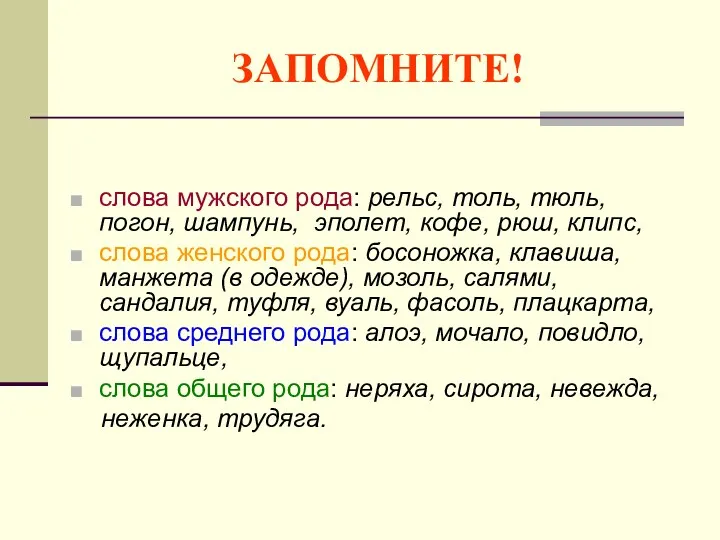 ЗАПОМНИТЕ! слова мужского рода: рельс, толь, тюль, погон, шампунь, эполет,