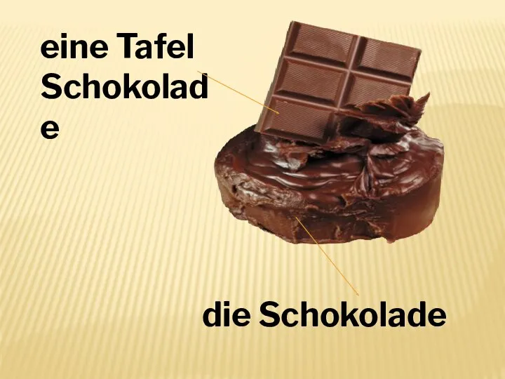eine Tafel Schokolade die Schokolade