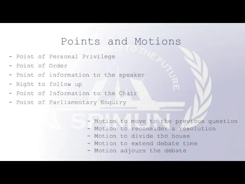 Points and Motions - Point of Personal Privilege - Point