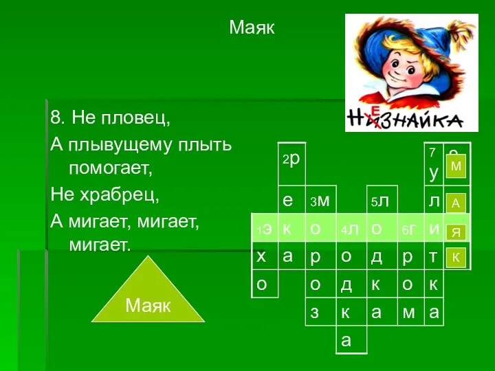 Маяк 8. Не пловец, А плывущему плыть помогает, He храбрец,