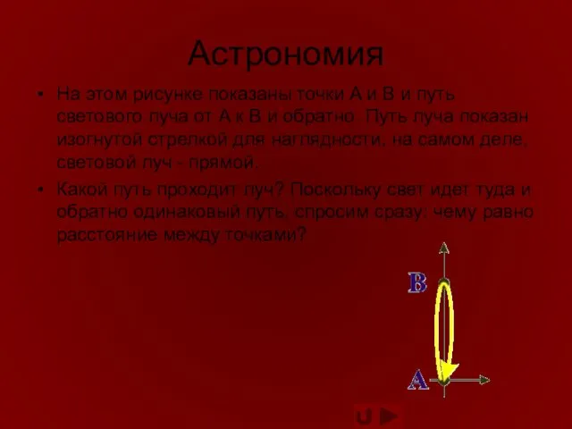 Астрономия На этом рисунке показаны точки A и B и