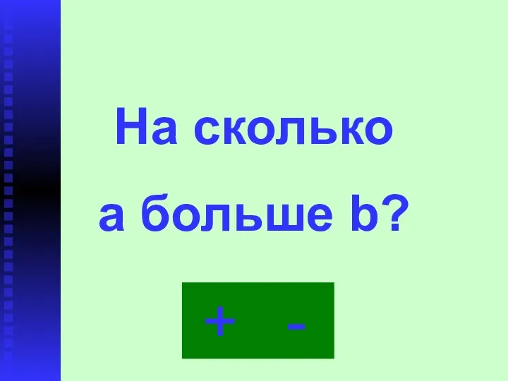 - + На сколько a больше b?