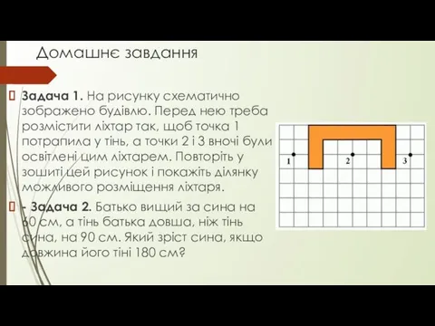 Домашнє завдання Задача 1. На рисунку схематично зображено будівлю. Перед