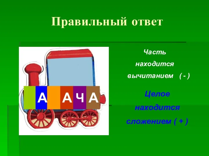 А А А А Ч А Правильный ответ Часть находится