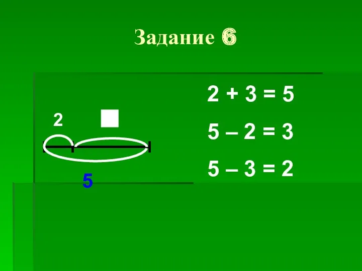 Задание 6 2 5 2 + 3 = 5 5