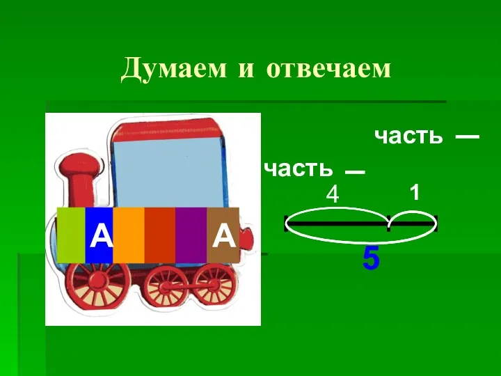 А А 5 А А 4 1 5 часть часть Думаем и отвечаем